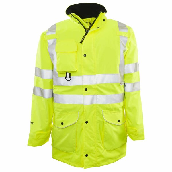 Game Workwear The Hi-Vis 6-in-1 Parka, Yellow, Size Large 1350